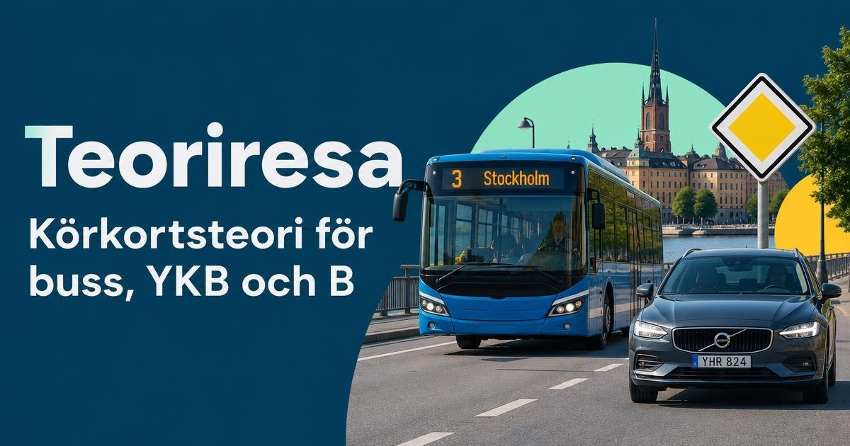 Teoriresa – körkortsteori för buss, YKB och B, med buss och personbil